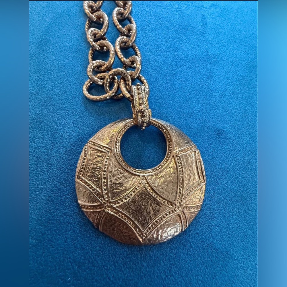 Vintage Bronzallure Statement Bronze Pendant Necklace